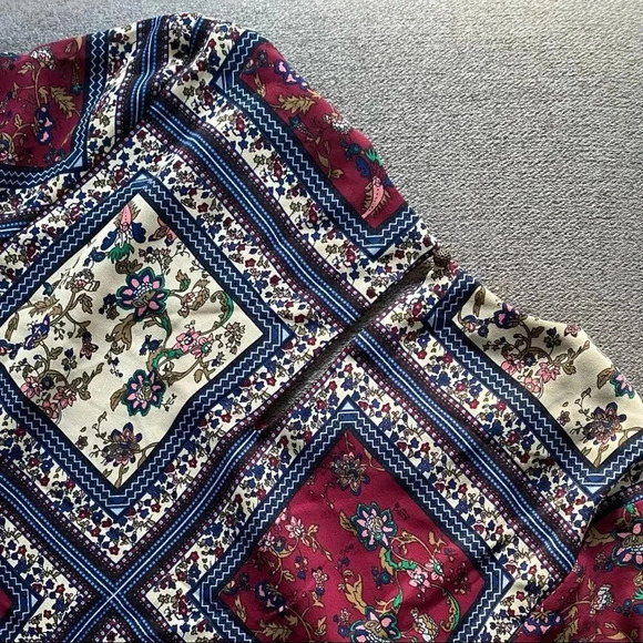 Lulu’s Crack A Smile Floral Patchwork Shift Dress Small - Picture 7 of 10